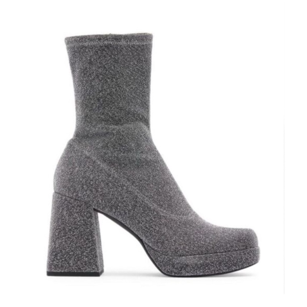 ABOUND Women’s Steffie Platform Bootie Silver Glitter Ankle Boots Size 9 NEW